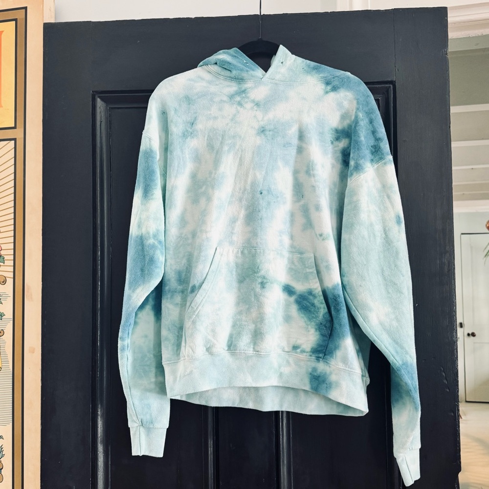 Men's Blue  Artist Union Tie-Dye sweatshirt hoodie